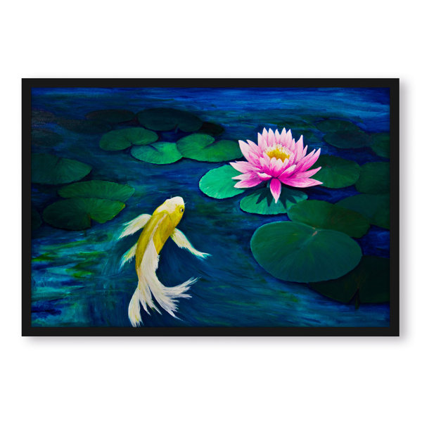 Sansibar Home Gerahmtes Poster Koi Mit Seerose Kunst Wayfair De